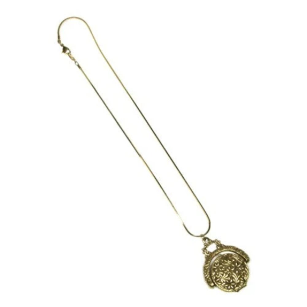 Vintage Goldette Floral Locket Pendant Necklace